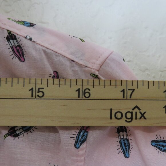 Public Opinion* Men's Short Sleeve Button Down Curved Hem Pocket Shirt~ Medium - Picture 6 of 11